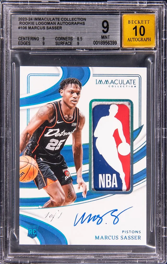 2023-24 Panini Immaculate Marcus Sasser Logoman Autographs #106 card image