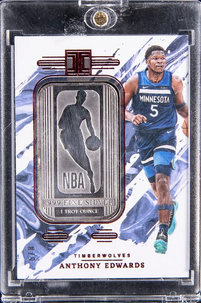 2023-24 Panini Impeccable Anthony Edwards Silver NBA Logo International #43 card image