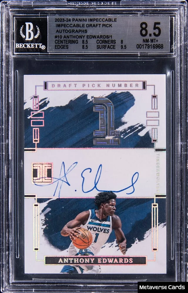 2023-24 Panini Impeccable Anthony Edwards Draft Pick Autographs #IDA-ANT card image