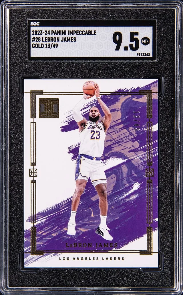 2023-24 Panini Impeccable LeBron James Gold #28 card image