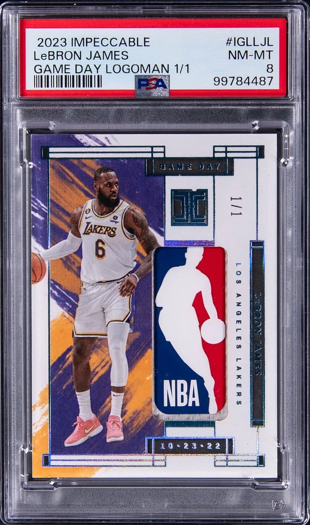 2023-24 Panini Impeccable LeBron James Game Day Logoman #IGL-LJL card image