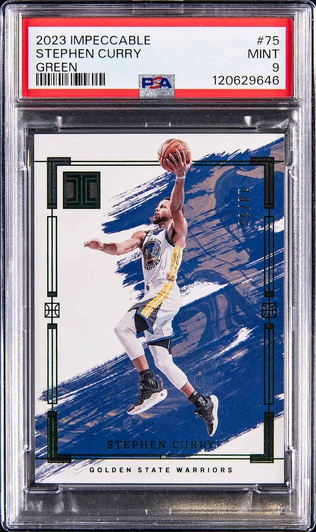 2023-24 Panini Impeccable Stephen Curry Green #75 card image