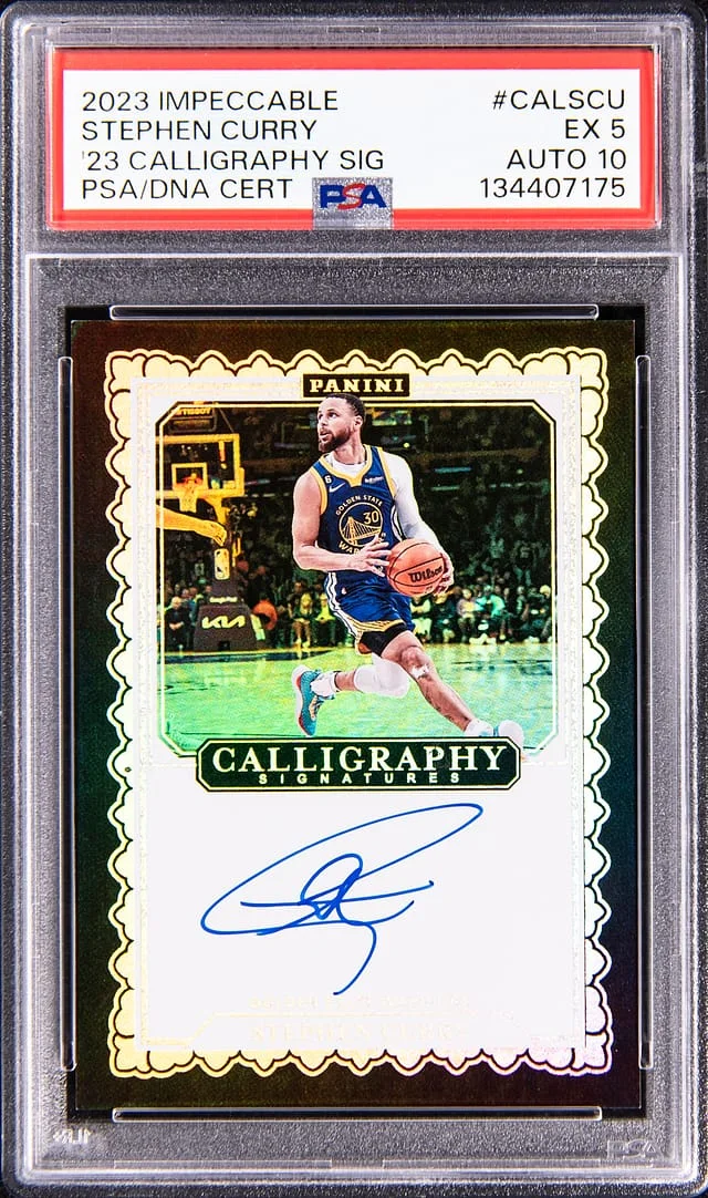 2023-24 Panini Impeccable Stephen Curry 23 Calligraphy Signature #CAL-SCU card image