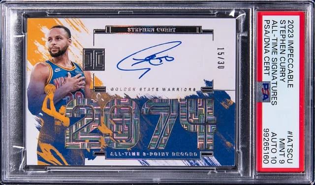 2023-24 Panini Impeccable Stephen Curry All-Time Signatures #IAT-SCU card image
