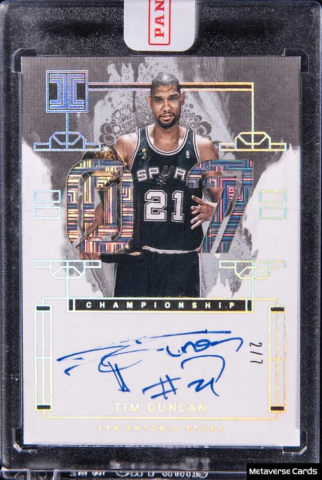 2023-24 Panini Impeccable Tim Duncan Championship Signature #ICS-TIM card image