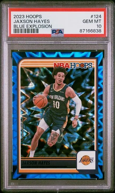 2023-24 Panini Jaxson Hayes NBA Hoops Blue Explosion #124 card image
