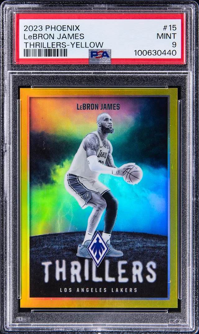 2023-24 Panini LeBron James Phoenix Thrillers Yellow #15 card image