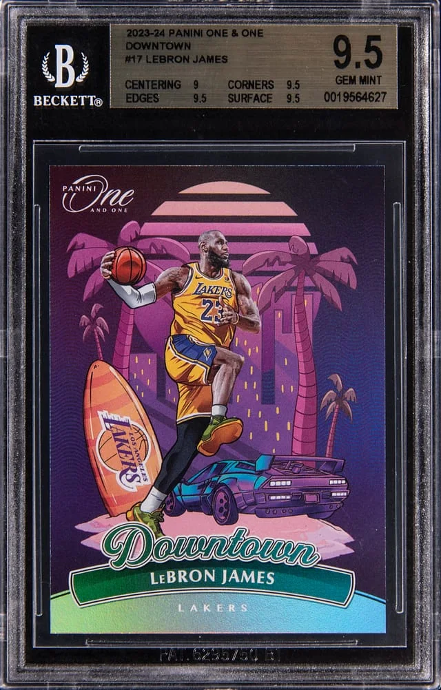 2023-24 Panini LeBron James One & One Downtown #17 card image