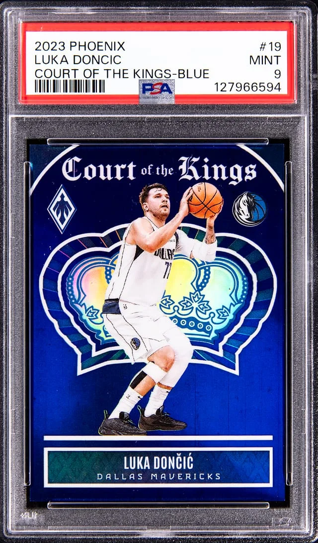 2023-24 Panini Luka Doncic Phoenix Court of the Kings Blue #19 card image
