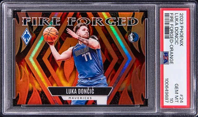 2023-24 Panini Luka Doncic Phoenix Fire Forged Orange #24 card image