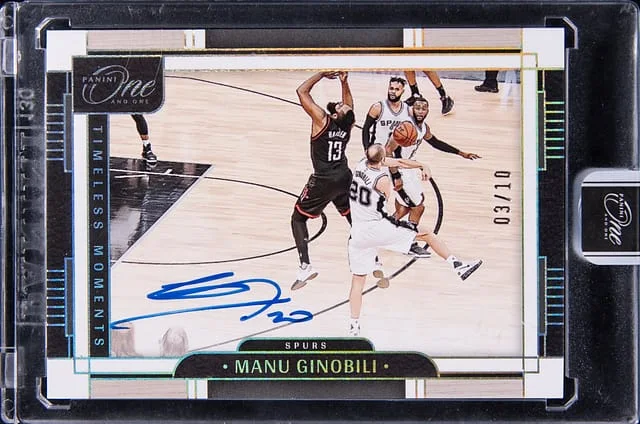 2023-24 Panini Manu Ginobili One & One Timeless Moments #TMA-MGB card image