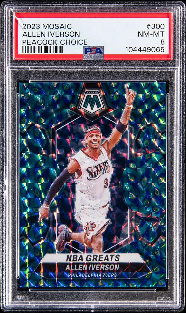 2023-24 Panini Mosaic Allen Iverson Peacock Choice #300 card image