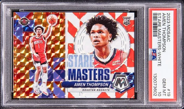 2023-24 Panini Mosaic Amen Thompson Stare Master White #19 card image