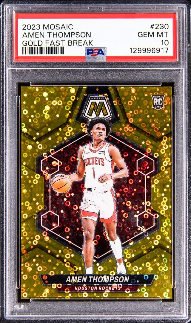 2023-24 Panini Mosaic Amen Thompson Gold Fast Break Prizm #230 card image