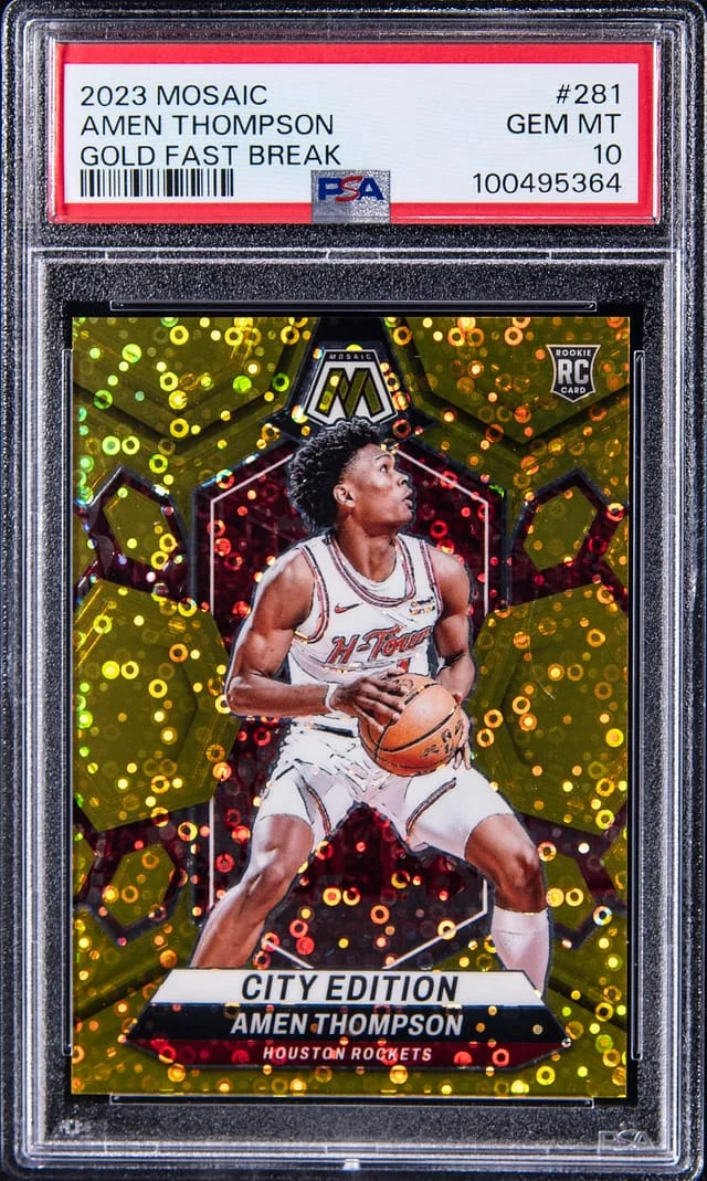 2023-24 Panini Mosaic Amen Thompson Gold Fast Break #281 card image