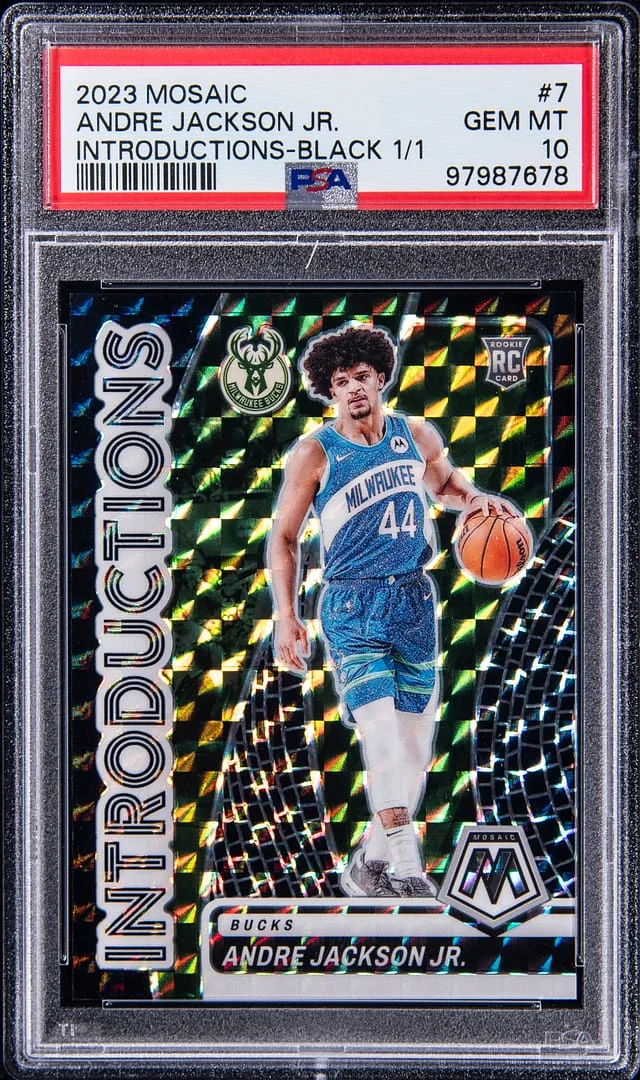 2023-24 Panini Mosaic Andre Jackson Jr. Introductions Black #7 card image