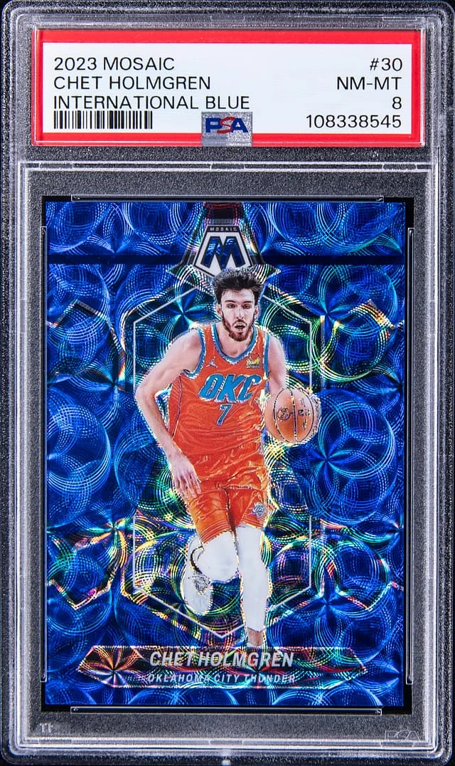 2023-24 Panini Mosaic Chet Holmgren International Blue #30 card image