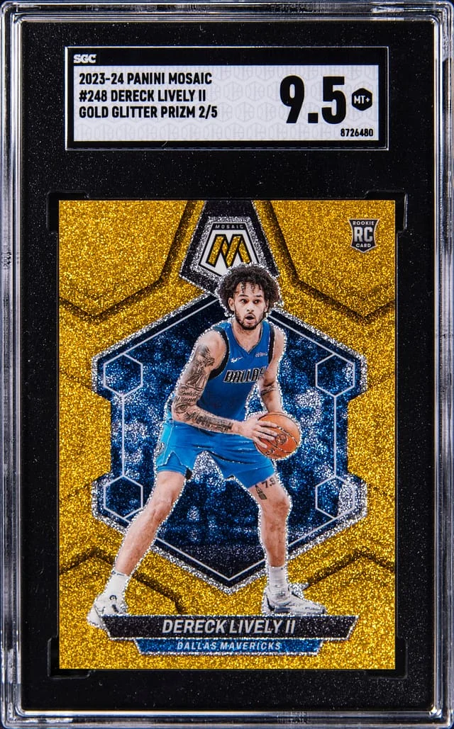 2023-24 Panini Mosaic Dereck Lively II Gold Glitter Prizm #248 card image