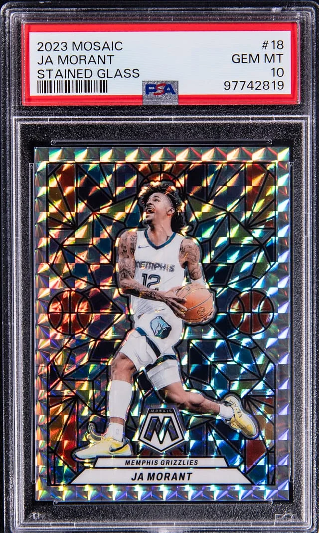 2023-24 Panini Mosaic Ja Morant Stained Glass #18 card image