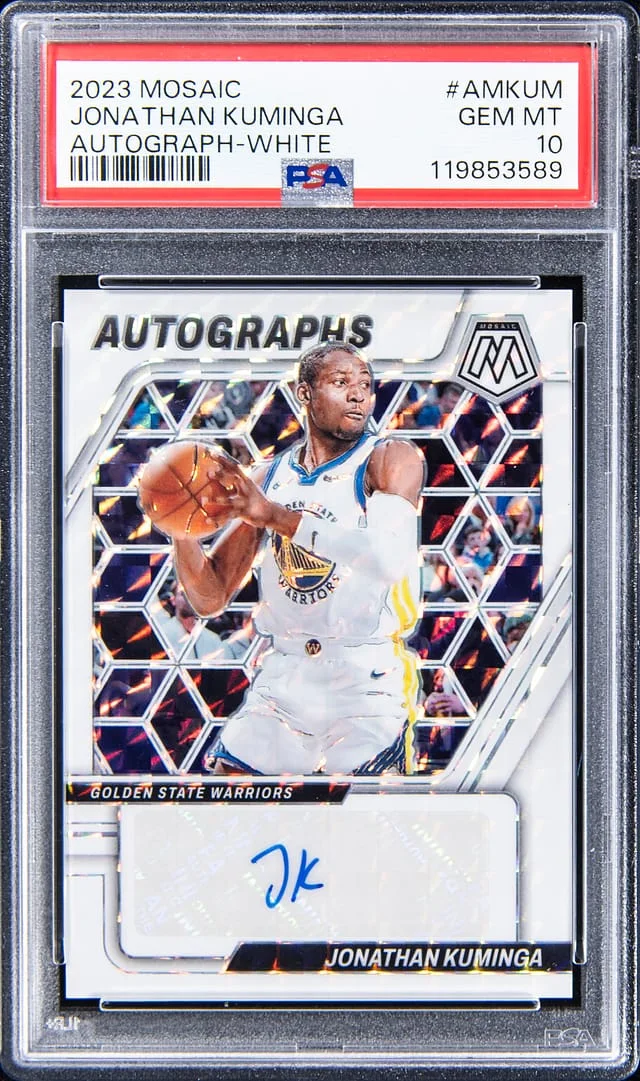2023-24 Panini Mosaic Jonathan Kuminga Autograph White #AM-KUM card image