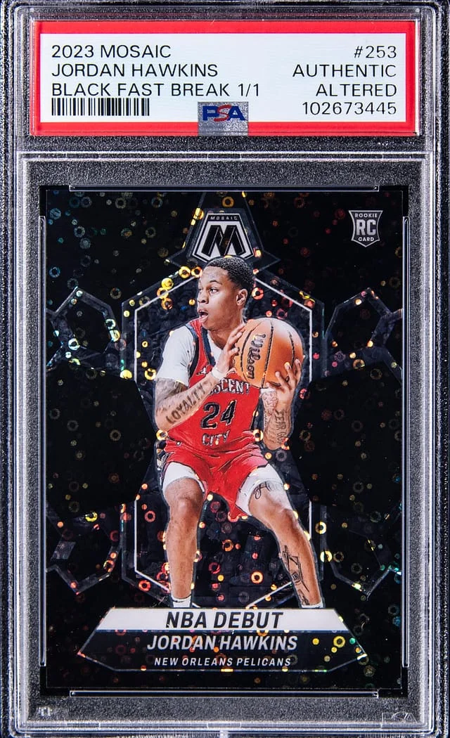 2023-24 Panini Mosaic Jordan Hawkins Black Fast Break #253 card image