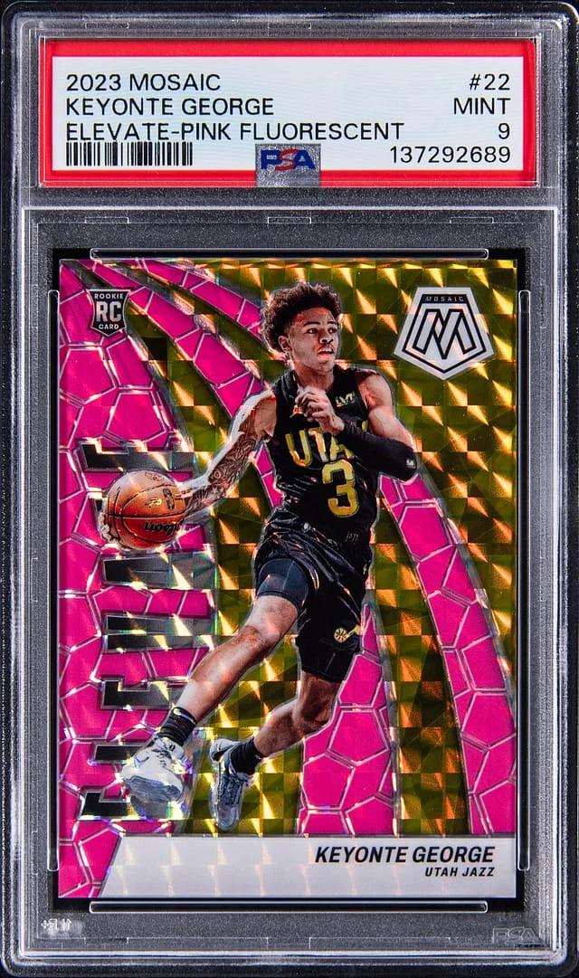 2023-24 Panini Mosaic Keyonte George Elevate Pink Fluorescent #22 card image