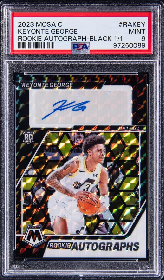 2023-24 Panini Mosaic Keyonte George Autograph Black #RA-KEY card image