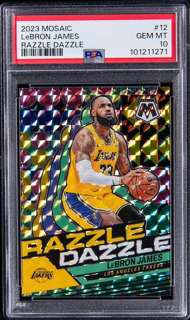 2023-24 Panini Mosaic LeBron James Razzle Dazzle #12 card image