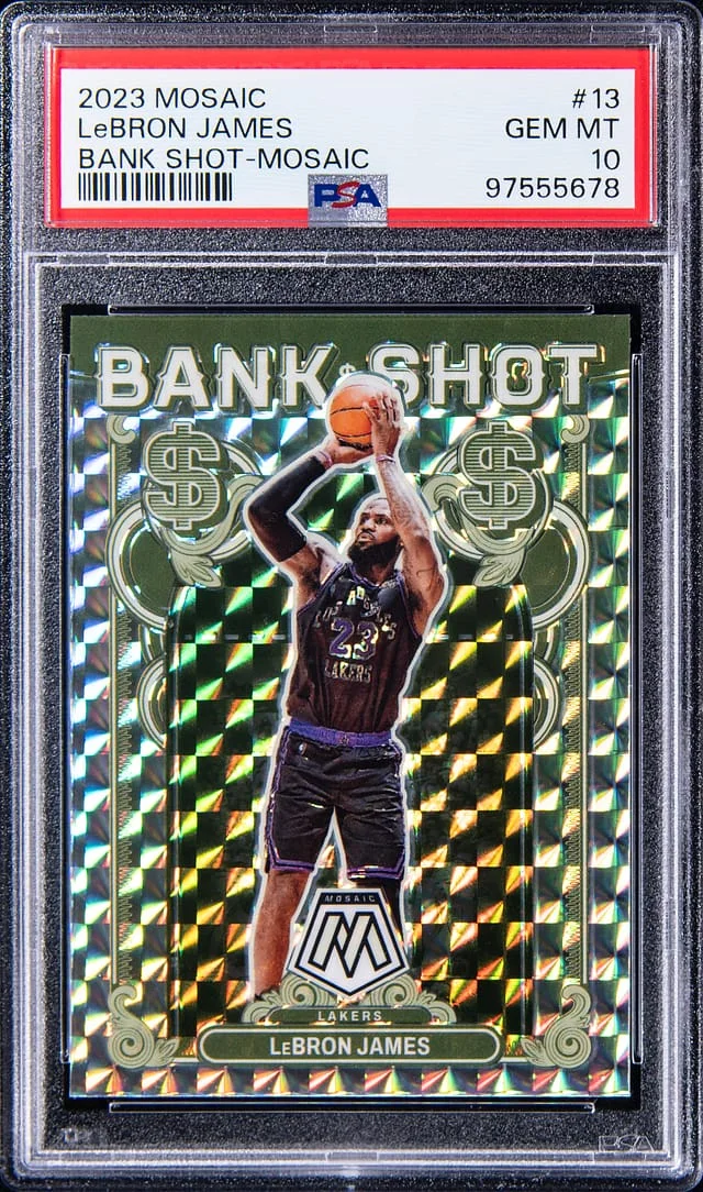 2023-24 Panini Mosaic LeBron James Bank Shot Mosaic #13 card image