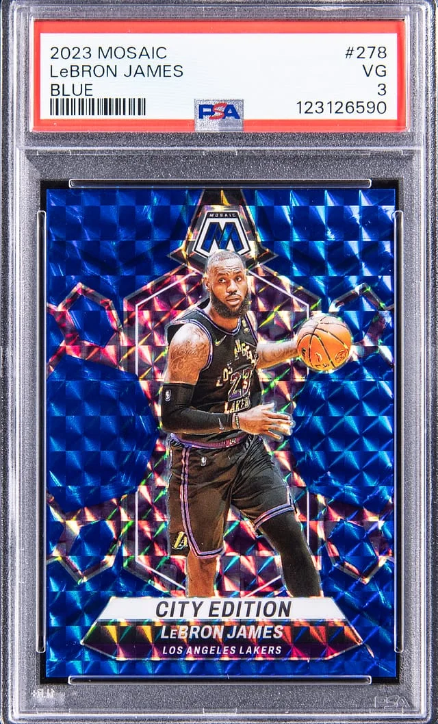 2023-24 Panini Mosaic LeBron James Blue #278 card image