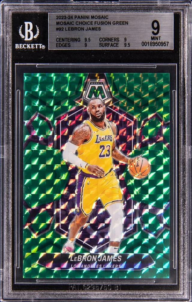 2023-24 Panini Mosaic LeBron James Mosaic Choice Fusion Green #92 card image