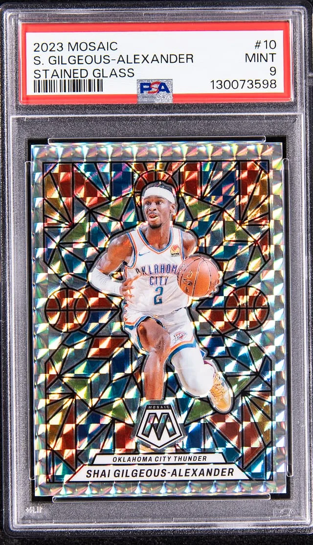 2023-24 Panini Mosaic Shai Gilgeous-Alexander Stained Glass #10 card image