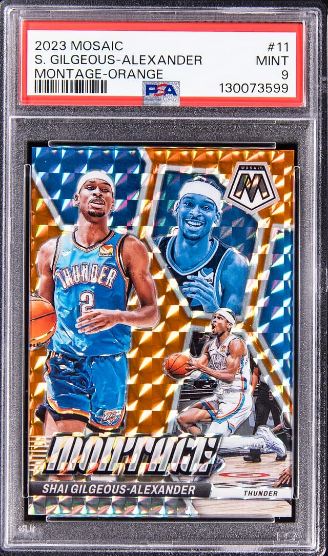2023-24 Panini Mosaic Shai Gilgeous-Alexander Montage Orange #11 card image