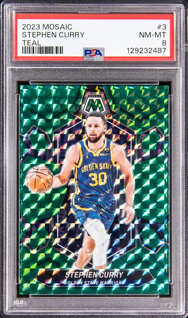 2023-24 Panini Mosaic Stephen Curry Green Fluorescent #3 card image