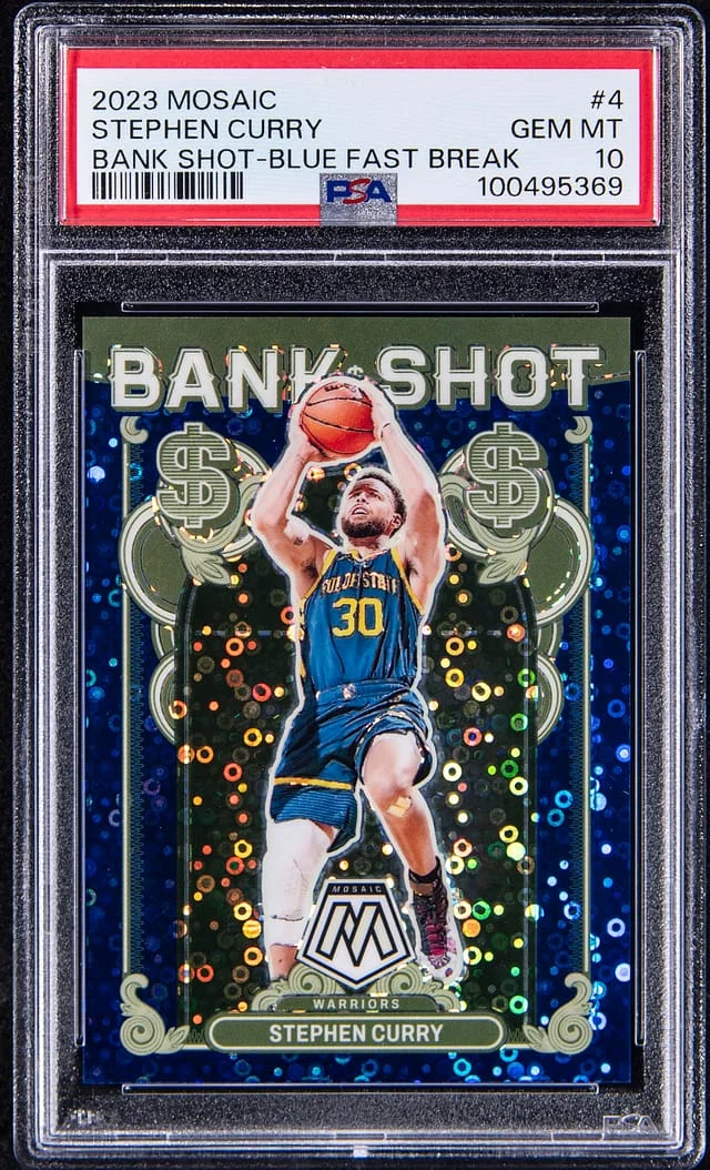 2023-24 Panini Mosaic Stephen Curry Bank Shot-Blue Fast Break #4 card image