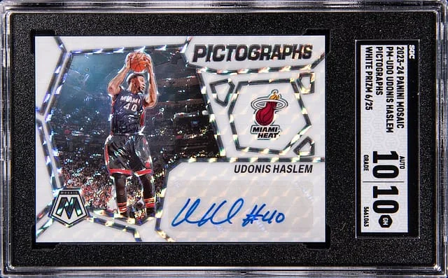 2023-24 Panini Mosaic Udonis Haslem Pictographs-White Prizm #PM-UDO card image