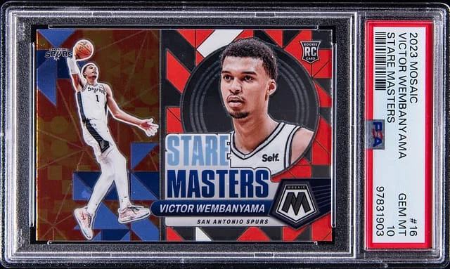 2023-24 Panini Mosaic Victor Wembanyama Stare Masters Gold #16 card image