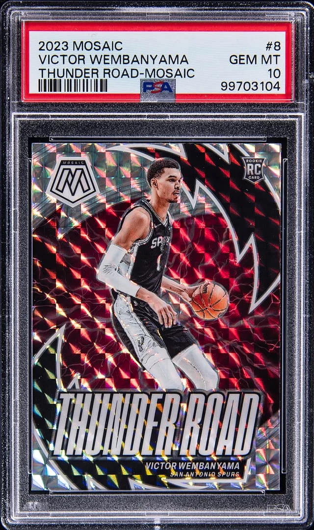 2023-24 Panini Mosaic Victor Wembanyama Thunder Road Mosaic #8 card image