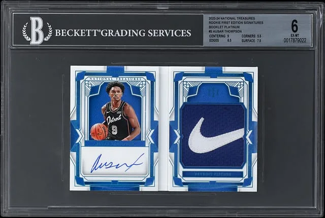 2023-24 Panini National Treasures Ausar Thompson First Edition Signatures Booklet Platinum #FEB-AUS card image