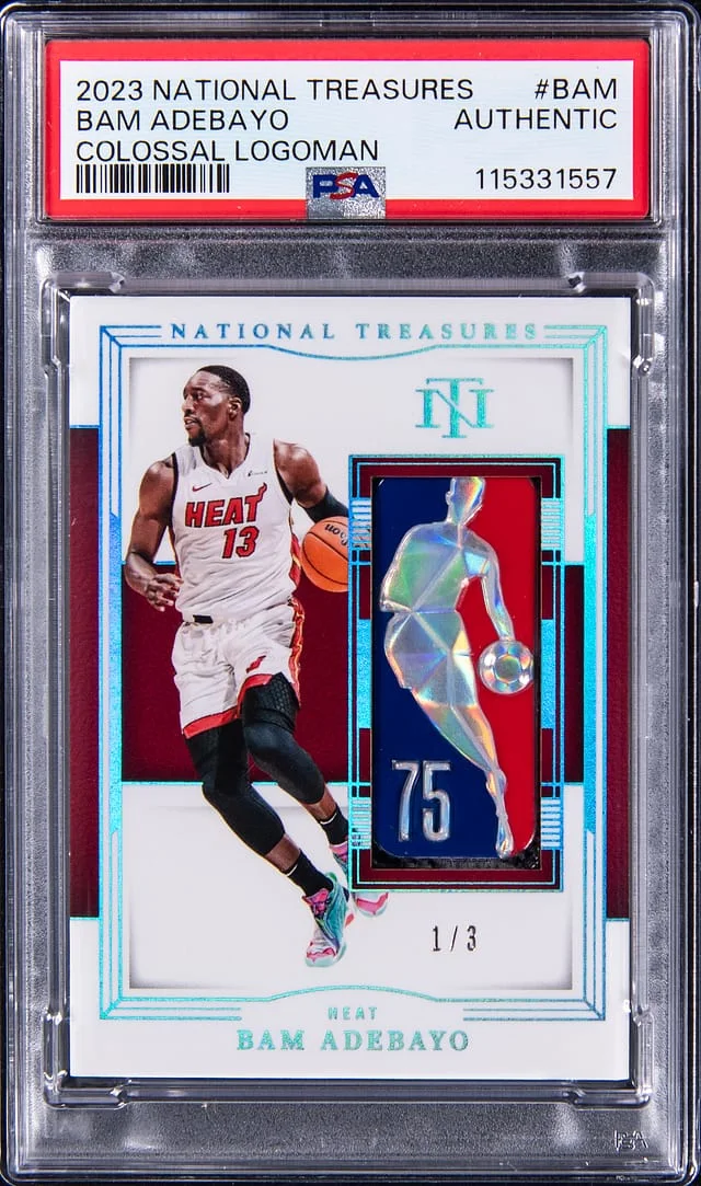 2023-24 Panini National Treasures Bam Adebayo Logoman Colossal Logoman #CLM-BAM card image