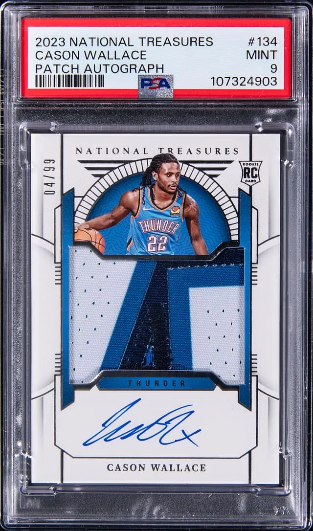 2023-24 Panini National Treasures Cason Wallace Patch Autograph (RPA) Orange #134 card image