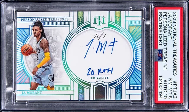 2023-24 Panini National Treasures Ja Morant Personalized Treasures #PT-JA2 card image