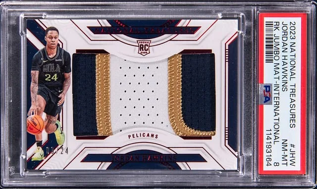 2023-24 Panini National Treasures Jordan Hawkins Jumbo Material International #JHW card image