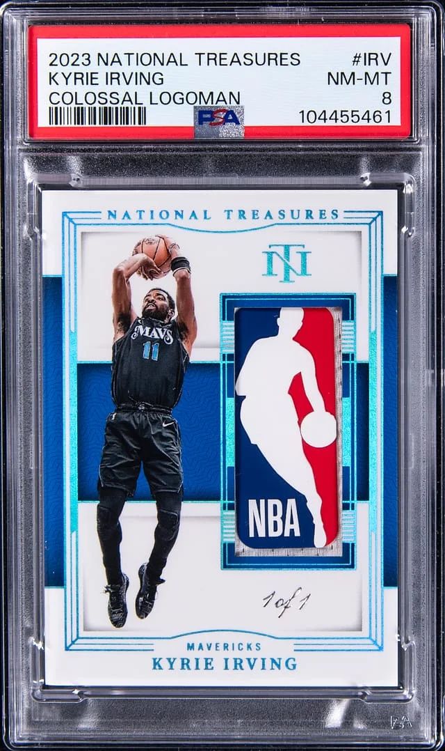2023-24 Panini National Treasures Kyrie Irving Colossal Logoman #CLM-IRV card image