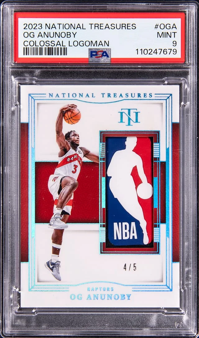 2023-24 Panini National Treasures OG Anunoby Logoman Colossal Logoman #CLM-OGA card image