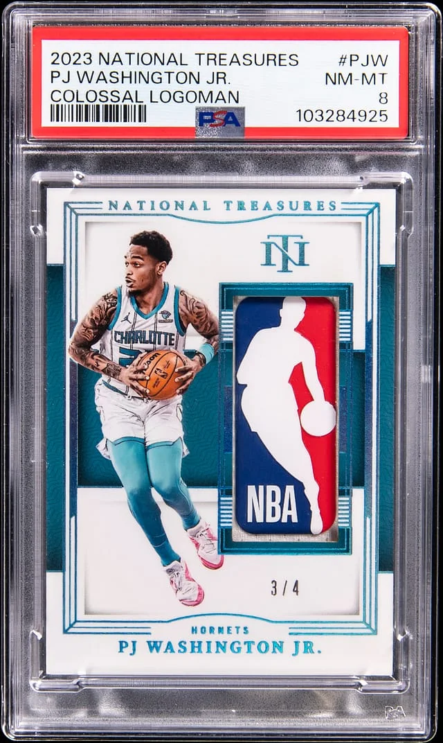 2023-24 Panini National Treasures PJ Washington Logoman Colossal Logoman #CLM-PJW card image