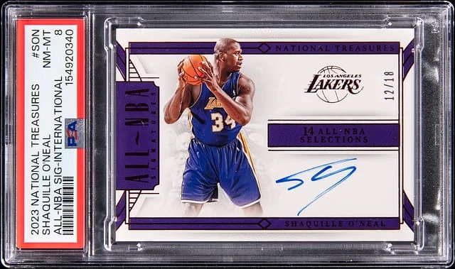 2023-24 Panini National Treasures Shaquille O'Neal All-NBA Signatures International #ALL-SON card image