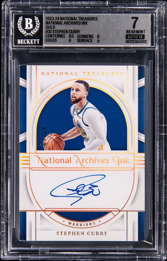 2023-24 Panini National Treasures Stephen Curry National Archives Ink Gold #NAI-SPC card image