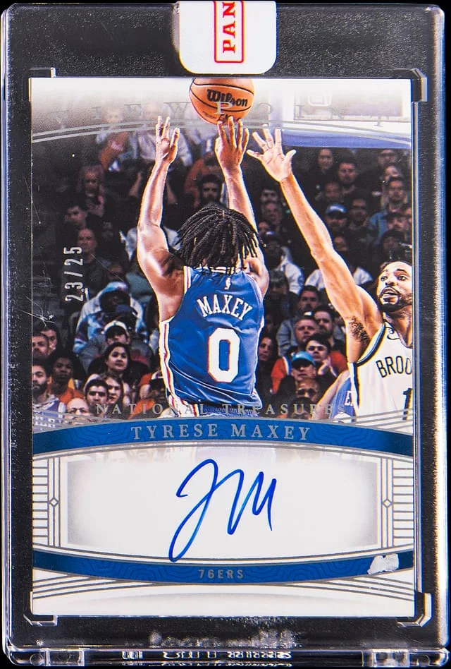 2023-24 Panini National Treasures Tyrese Maxey Viewpoint Signatures #VS-TMA card image