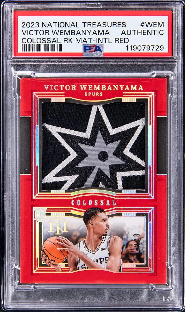 2023-24 Panini National Treasures Victor Wembanyama Colossal Materials International #CR-WEM card image